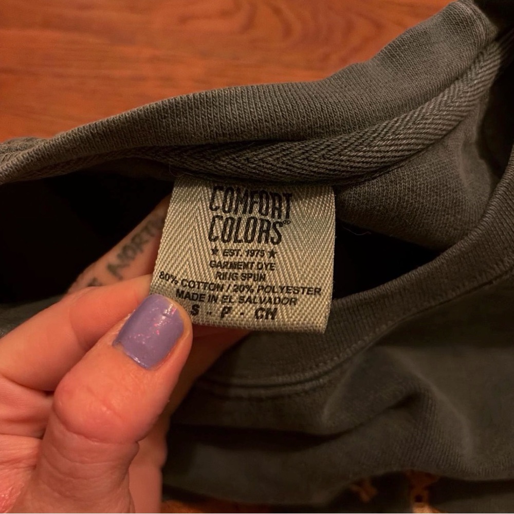 Comfort Colors Olive Graphic Crewneck Sweater - Picture 3 of 3